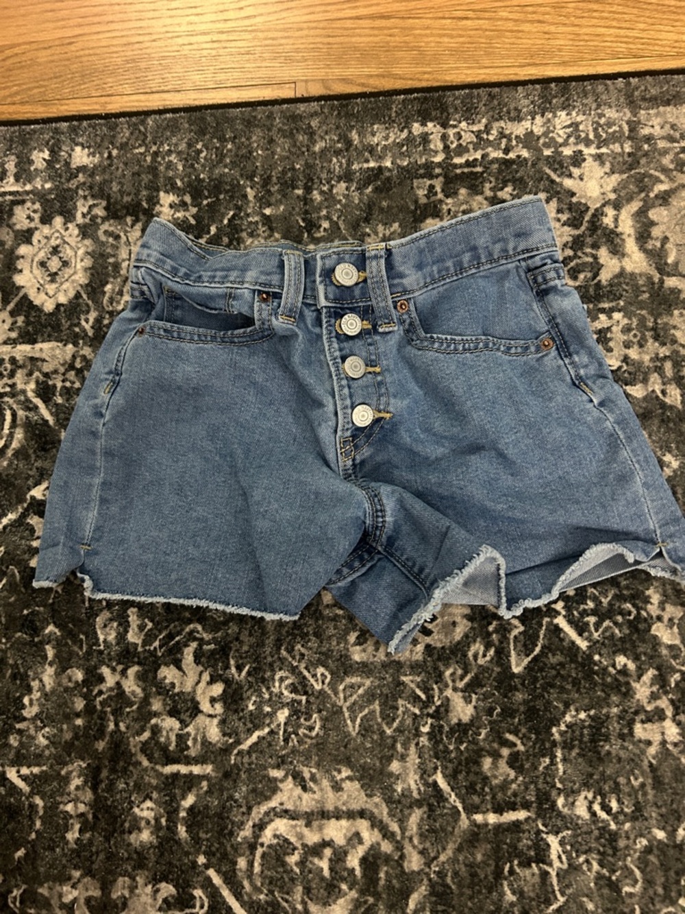 Old Navy High-Waist Button-Front Denim Shorts - Blue